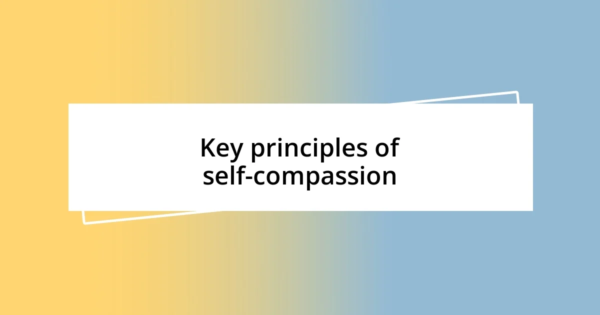 Key principles of self-compassion