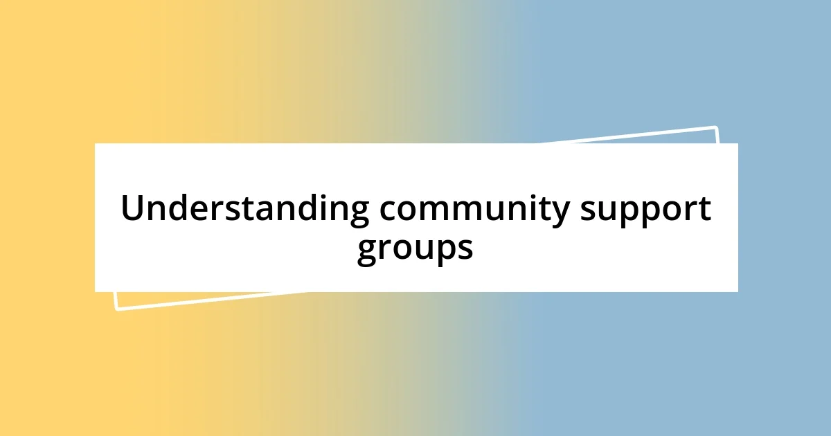 Understanding community support groups